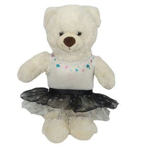 Build A Bear Workshop Teddy Plush Ballerina Tutu Stuffed Animal Toy White BAB